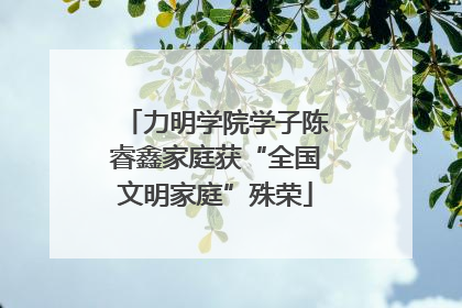 力明学院学子陈睿鑫家庭获“全国文明家庭”殊荣