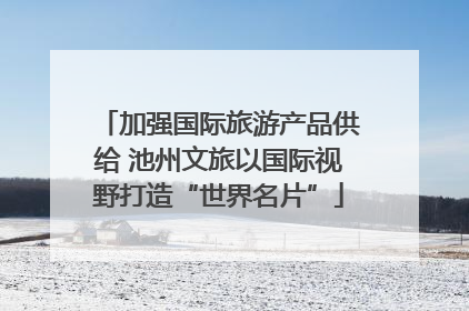 加强国际旅游产品供给 池州文旅以国际视野打造“世界名片”