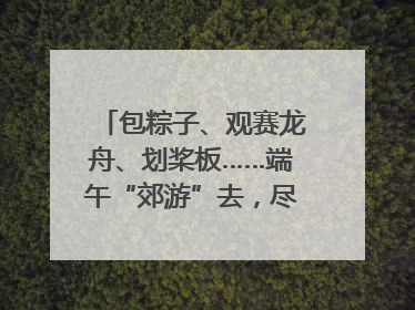 包粽子、观赛龙舟、划桨板……端午“郊游”去，尽享初夏风光｜端午氛围最浓时①