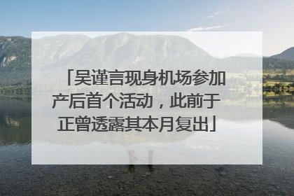 吴谨言现身机场参加产后首个活动，此前于正曾透露其本月复出