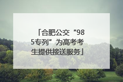 合肥公交“985专列”为高考考生提供接送服务