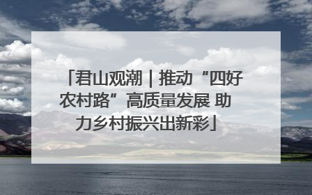 君山观潮｜推动“四好农村路”高质量发展 助力乡村振兴出新彩