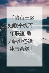 哈市三区妇联牵线青年联谊 助力后亚冬谱冰雪奇缘