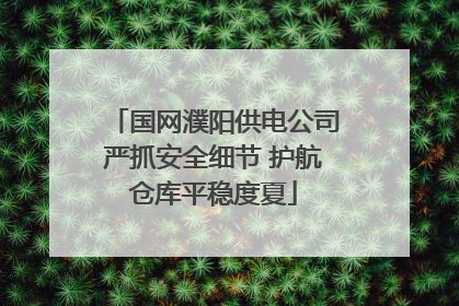 国网濮阳供电公司严抓安全细节 护航仓库平稳度夏