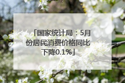 国家统计局：5月份居民消费价格同比下降0.1%