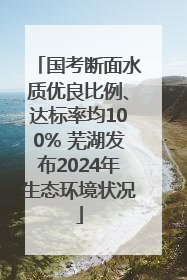 国考断面水质优良比例、达标率均100% 芜湖发布2024年生态环境状况