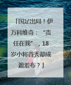 国足出局！伊万科维奇：“责任在我”，18岁小将首秀却成遮羞布？