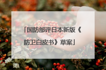 国防部评日本新版《防卫白皮书》草案