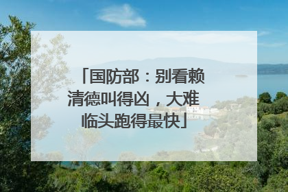国防部：别看赖清德叫得凶，大难临头跑得最快