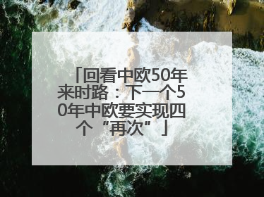 回看中欧50年来时路：下一个50年中欧要实现四个“再次”