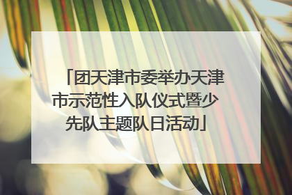 团天津市委举办天津市示范性入队仪式暨少先队主题队日活动