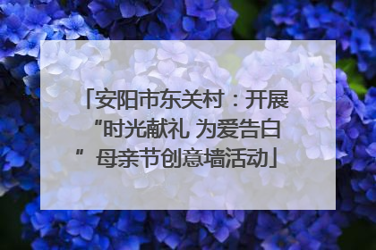 安阳市东关村：开展“时光献礼 为爱告白”母亲节创意墙活动