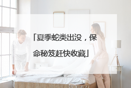 夏季蛇类出没，保命秘笈赶快收藏