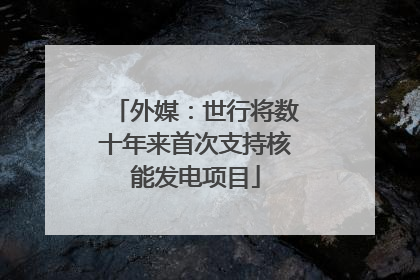 外媒：世行将数十年来首次支持核能发电项目