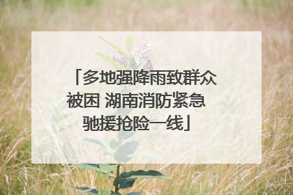 多地强降雨致群众被困 湖南消防紧急驰援抢险一线