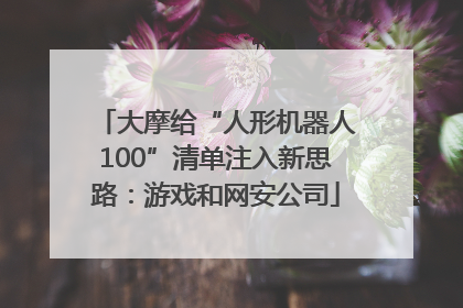 大摩给“人形机器人100”清单注入新思路：游戏和网安公司