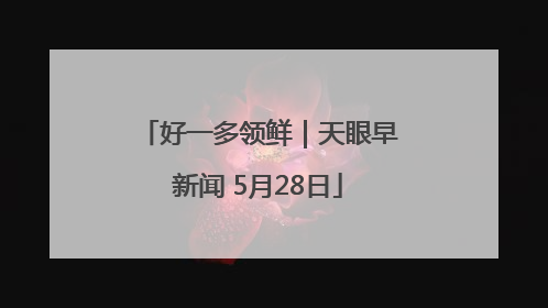 好一多领鲜｜天眼早新闻 5月28日