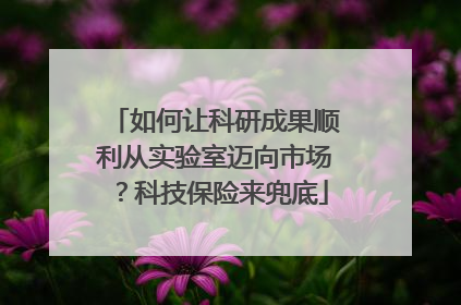 如何让科研成果顺利从实验室迈向市场？科技保险来兜底