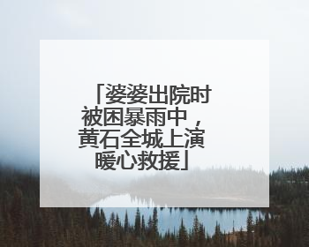 婆婆出院时被困暴雨中，黄石全城上演暖心救援