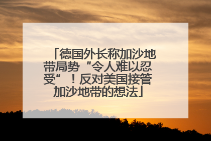 德国外长称加沙地带局势“令人难以忍受”！反对美国接管加沙地带的想法