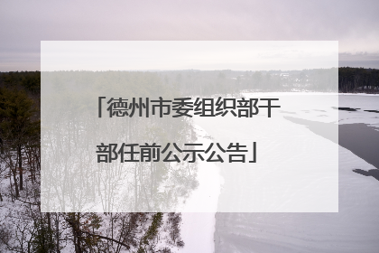 德州市委组织部干部任前公示公告