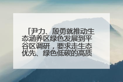 尹力、殷勇就推动生态涵养区绿色发展到平谷区调研，要求走生态优先、绿色低碳的高质量发展之路