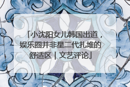 小沈阳女儿韩国出道，娱乐圈并非星二代扎堆的舒适区｜文艺评论