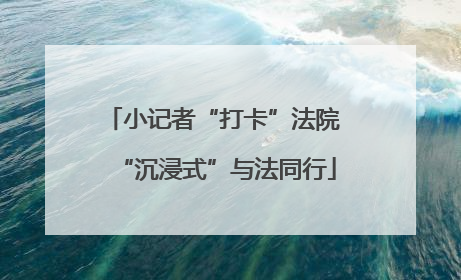 小记者“打卡”法院 “沉浸式”与法同行