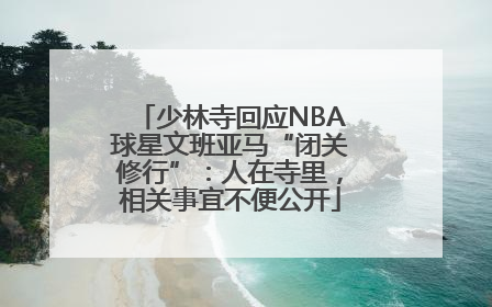 少林寺回应NBA球星文班亚马“闭关修行”：人在寺里，相关事宜不便公开