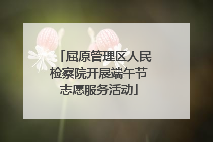 屈原管理区人民检察院开展端午节志愿服务活动