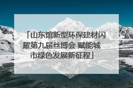 山东馆新型环保建材闪耀第九届丝博会 赋能城市绿色发展新征程