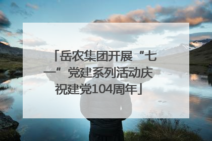 岳农集团开展“七一”党建系列活动庆祝建党104周年
