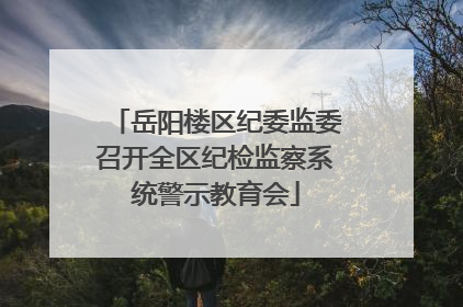 岳阳楼区纪委监委召开全区纪检监察系统警示教育会