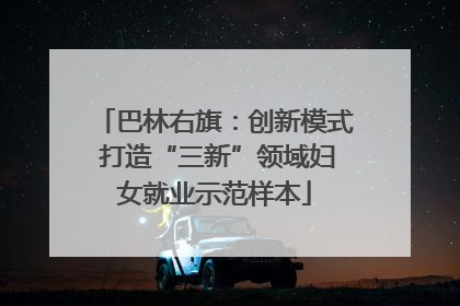 巴林右旗：创新模式 打造“三新”领域妇女就业示范样本