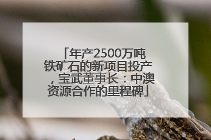 年产2500万吨铁矿石的新项目投产，宝武董事长：中澳资源合作的里程碑