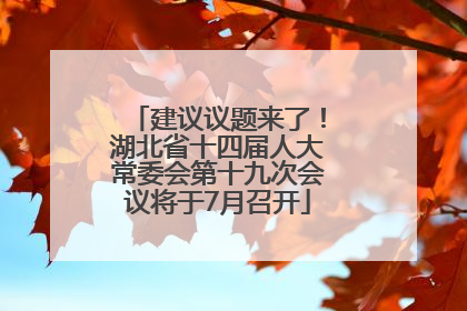 建议议题来了！湖北省十四届人大常委会第十九次会议将于7月召开