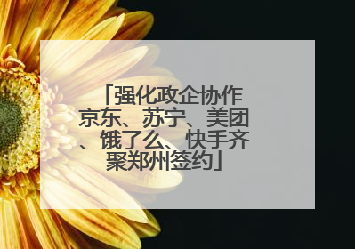 强化政企协作 京东、苏宁、美团、饿了么、快手齐聚郑州签约