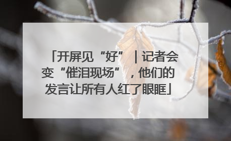 开屏见“好”｜记者会变“催泪现场”，他们的发言让所有人红了眼眶