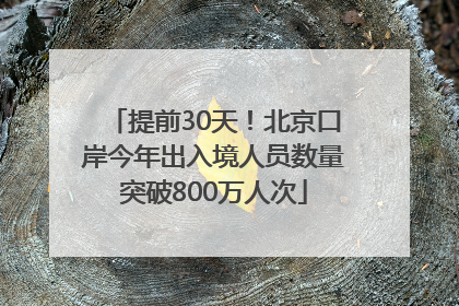 提前30天！北京口岸今年出入境人员数量突破800万人次