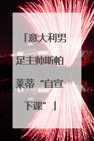 意大利男足主帅斯帕莱蒂“自宣下课”