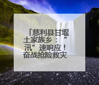 慈利县甘堰土家族乡：“汛”速响应！奋战抢险救灾一线