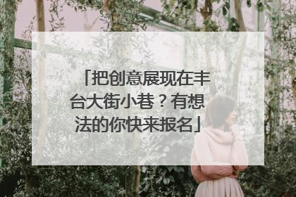 把创意展现在丰台大街小巷？有想法的你快来报名