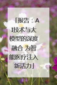报告：AI技术与大模型的深度融合 为智能医疗注入新活力