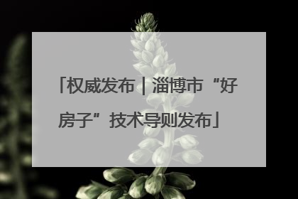 权威发布｜淄博市“好房子”技术导则发布