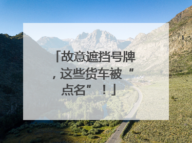 故意遮挡号牌，这些货车被“点名”！