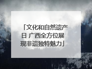 文化和自然遗产日 广西全方位展现非遗独特魅力