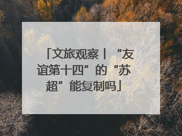 文旅观察丨“友谊第十四”的“苏超”能复制吗