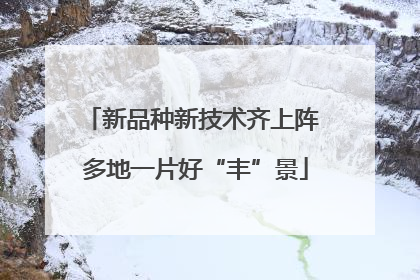新品种新技术齐上阵 多地一片好“丰”景