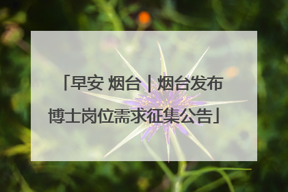 早安 烟台｜烟台发布博士岗位需求征集公告