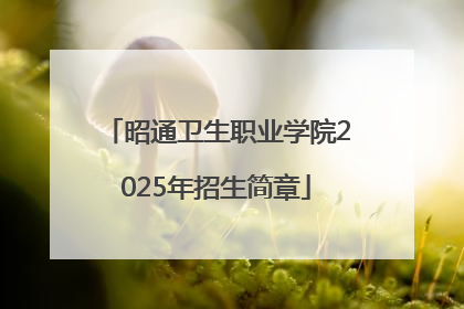 昭通卫生职业学院2025年招生简章